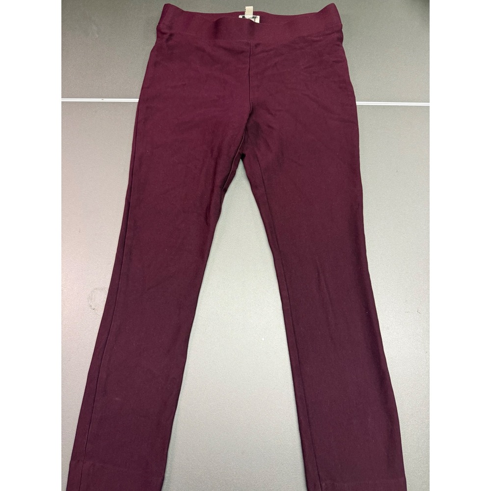 ECI New York Womens Medium Burgundy Pull On Ankle Slit Ponte Pants Maroon Office